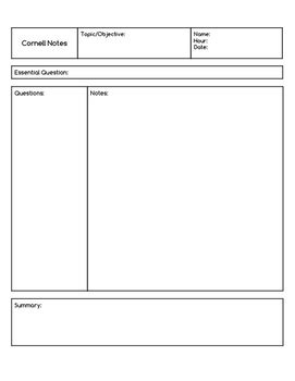 Cornell Notes Template (Google Docs Version Included!) by Koch's Odds N
